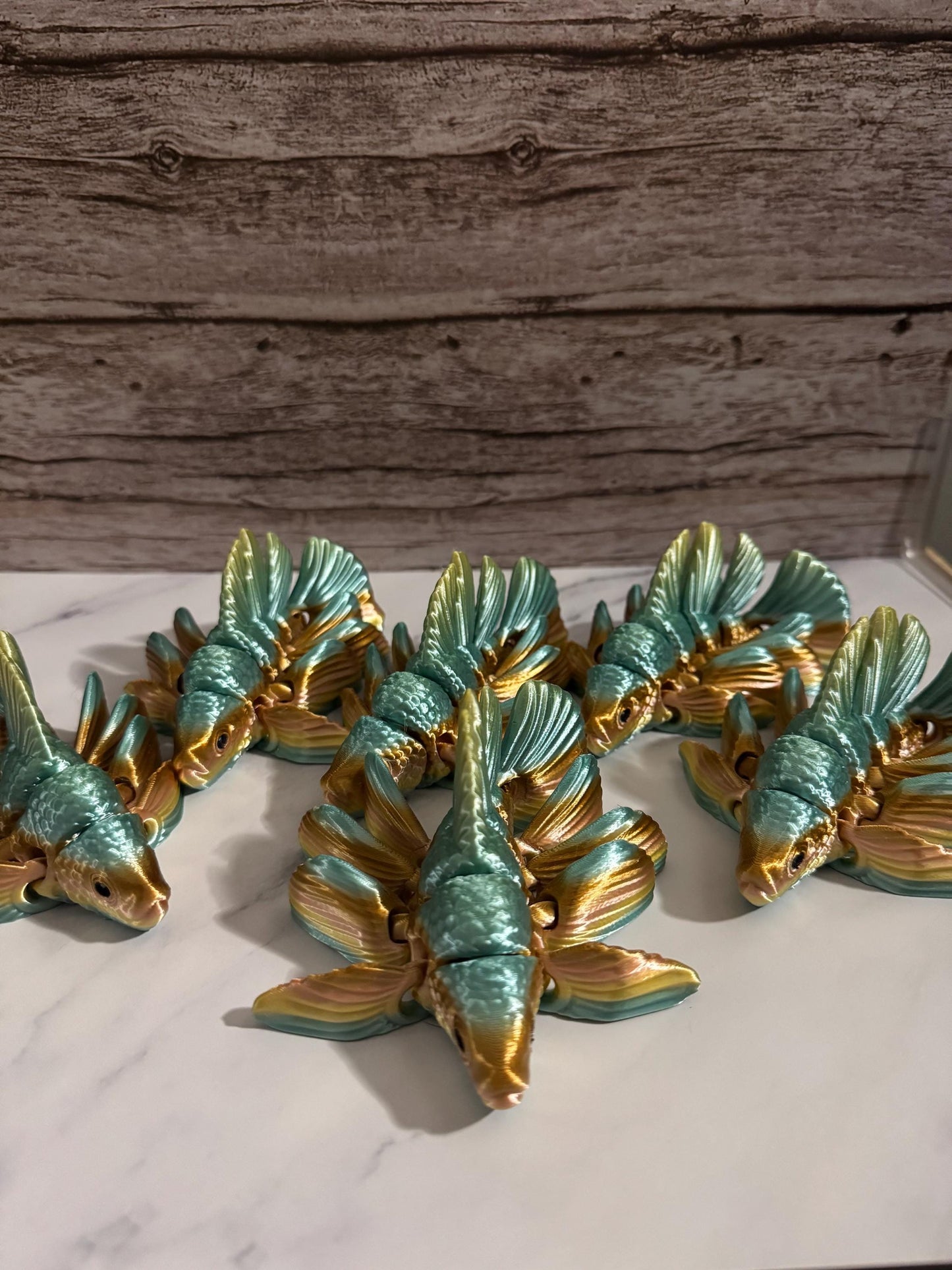 Vibrant 3D Printed Rainbow Beta Fish Sculpture - Flowing Elegance for Aquarium & Home Decor