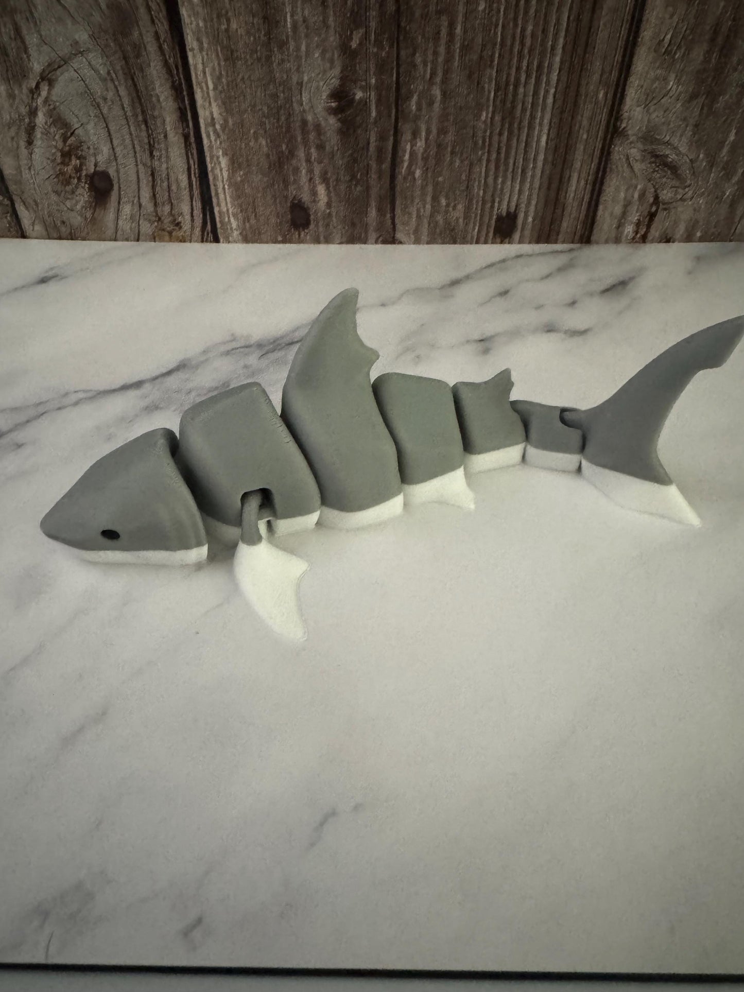 Flexible Great White Shark Model: 3D Printed Ocean Predator Figurine for Collectors & Education
