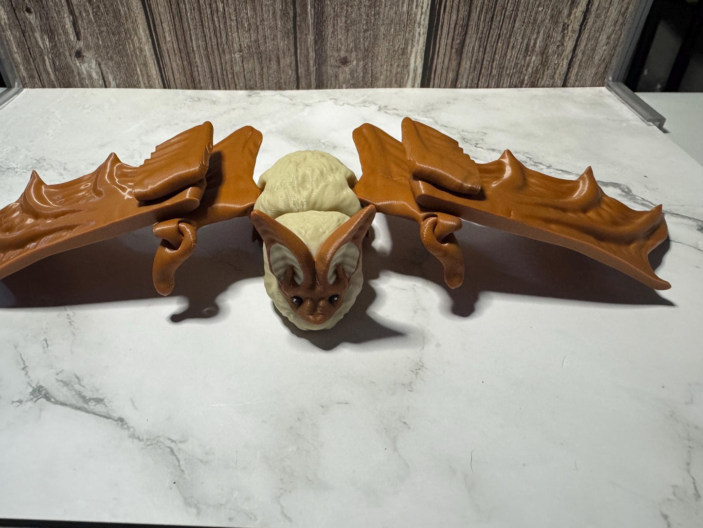 Flexible 3D Printed Long-Eared Bat - Articulated Halloween Decor, Cute Spooky Creature by Kekreations