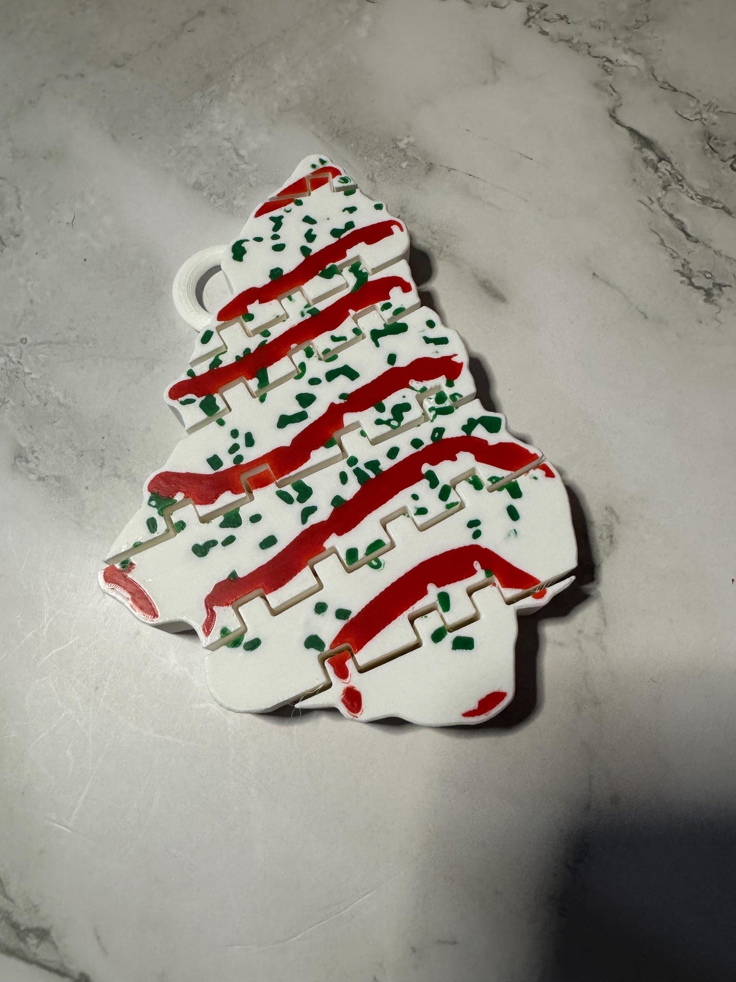 Flexi Little Debbie Christmas Tree Cake 3D Printed Holiday Ornament Keychain Festive Toy