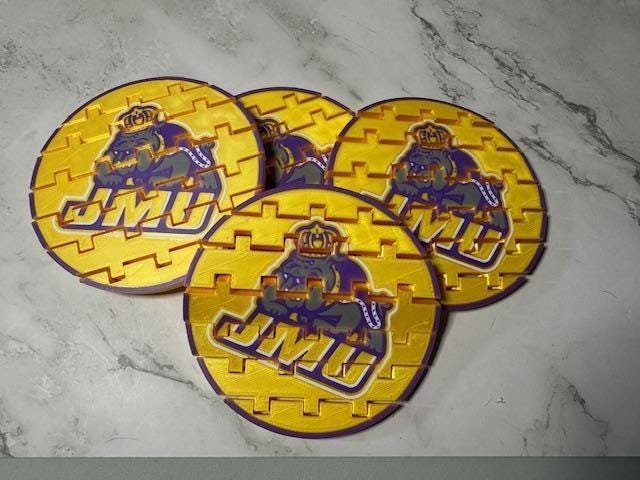 James Madison University JMU Puzzle Coaster - College Alumni Gift Drink Accessory
