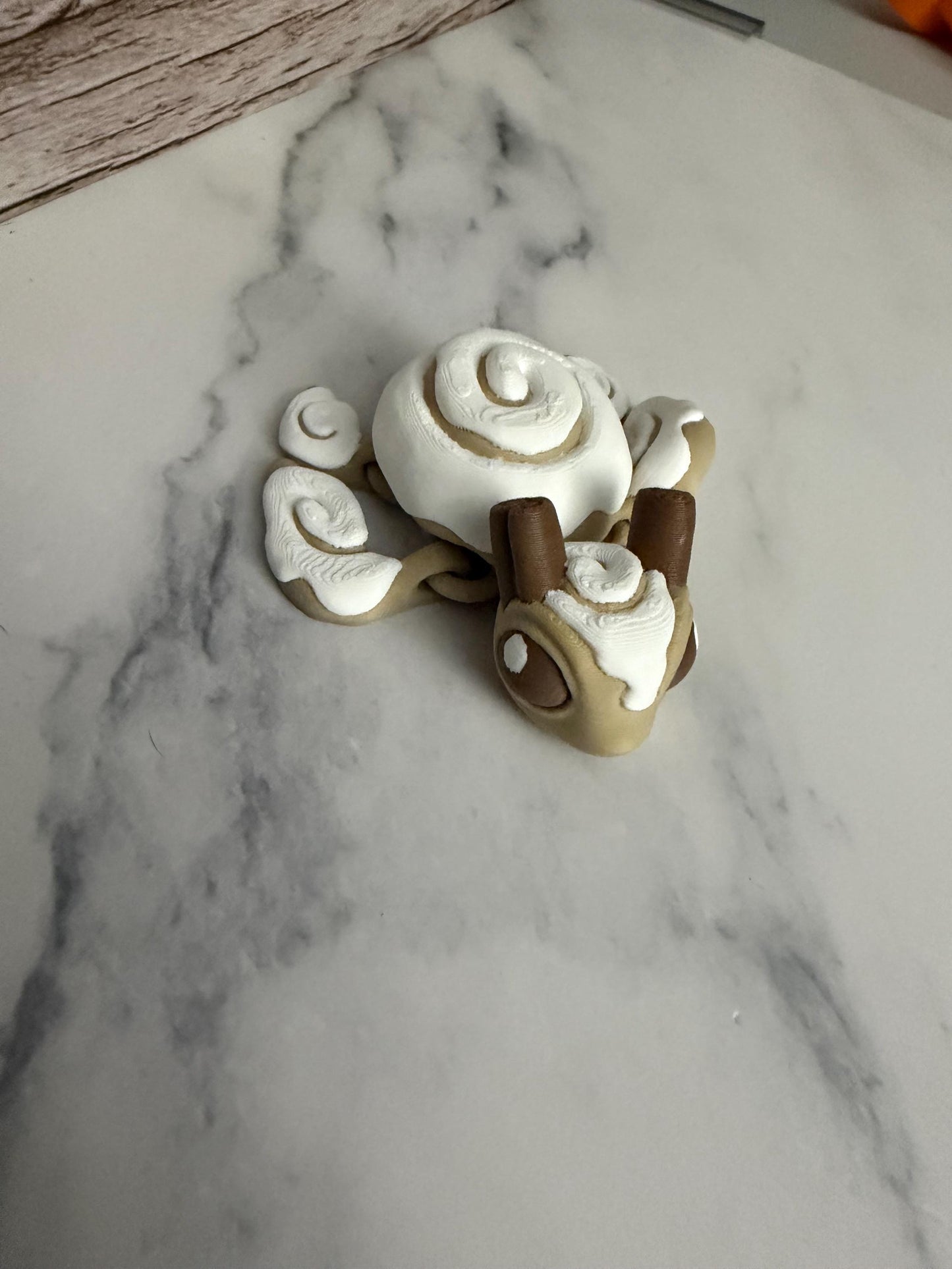 Cinnamon Roll Turtle Figurine | 3D Printed Bakery Dessert Decor | Cute Kitchen Collectible Gift