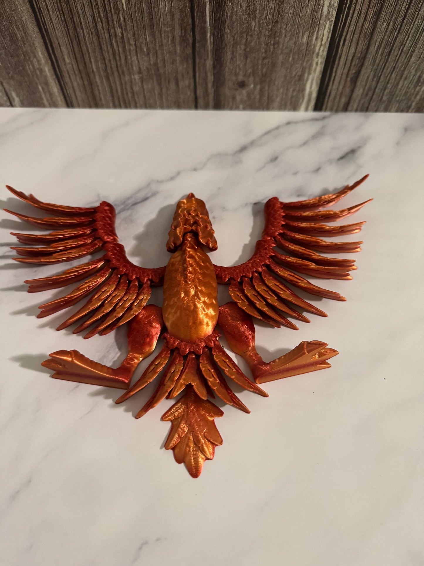 Articulated 3D Printed Phoenix: Poseable Fantasy Fire Bird Figurine - Mythical Desk Decor & Collectible