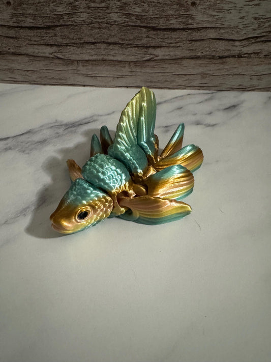 Vibrant 3D Printed Rainbow Beta Fish Sculpture - Flowing Elegance for Aquarium & Home Decor