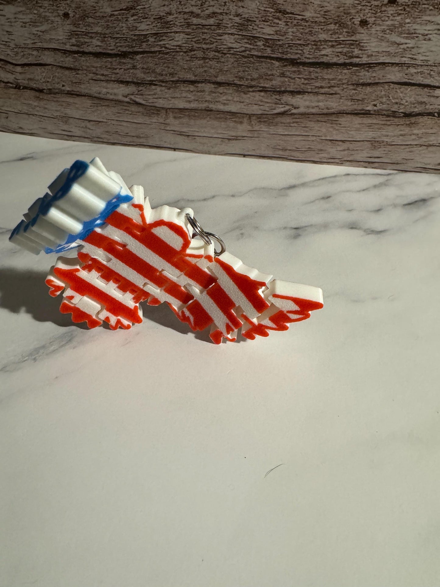 Patriotic American Eagle Flag Flexible Keychain - Durable USA Souvenir for Independence Day
