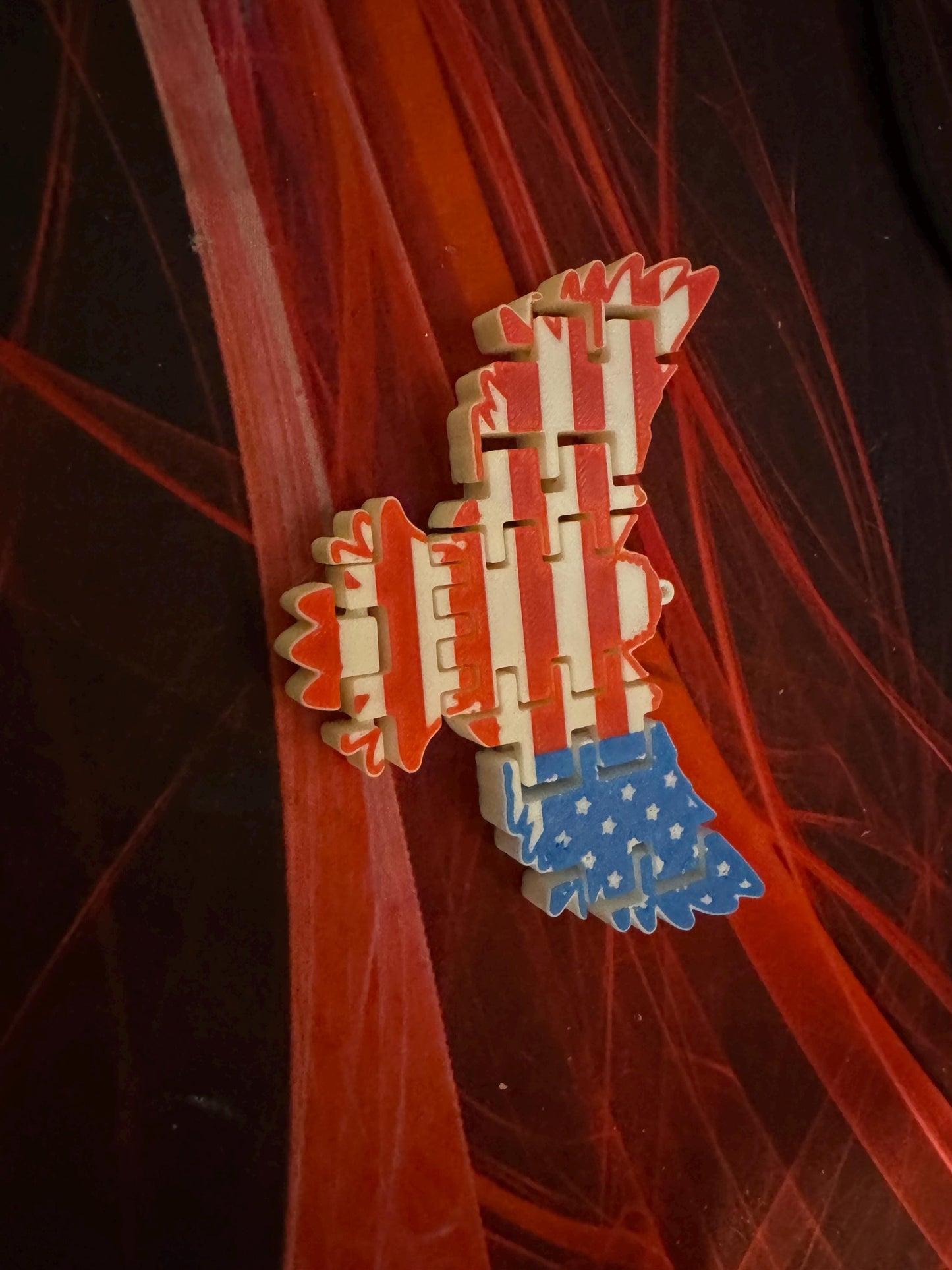 Patriotic American Eagle Flag Flexible Keychain - Durable USA Souvenir for Independence Day