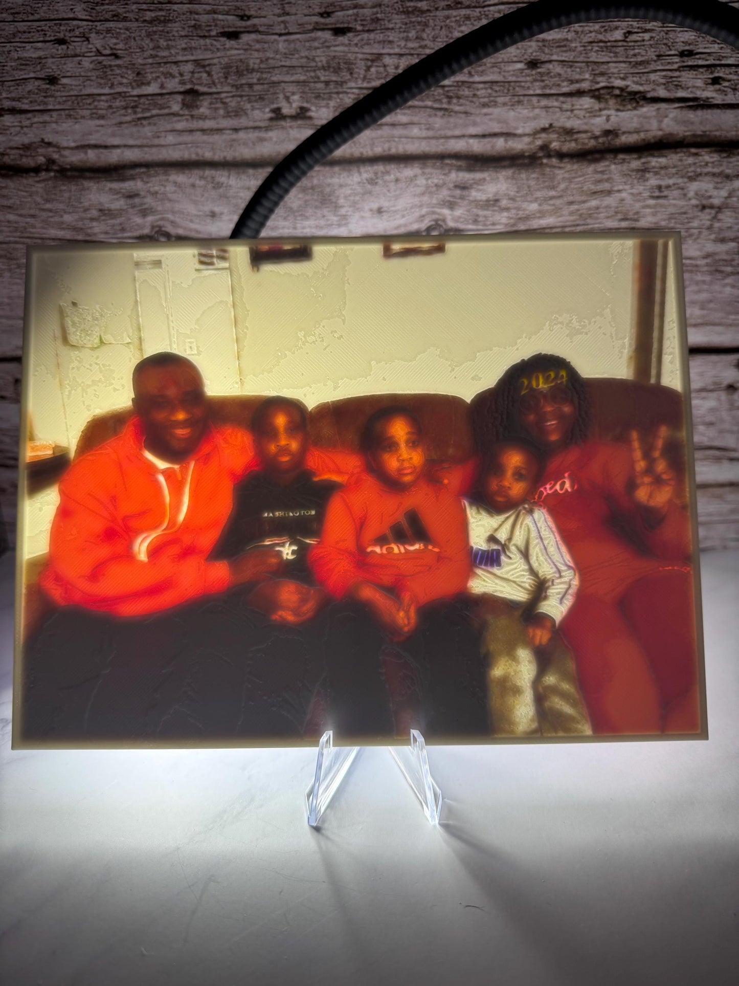 Custom 3D Lithophane Picture Frame: Personalized Backlit Photo Display Gift for Weddings & Anniversaries