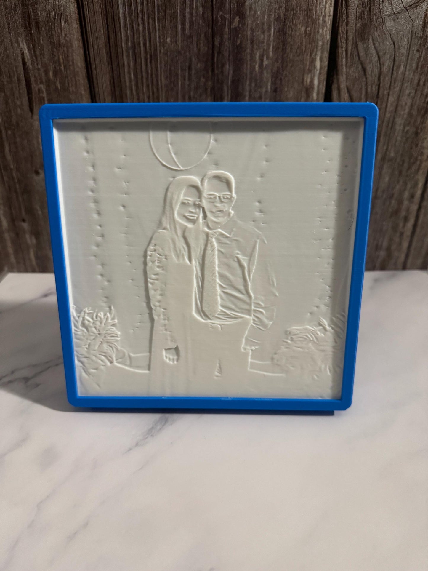 Custom 3D Lithophane Picture Frame: Personalized Backlit Photo Display Gift for Weddings & Anniversaries