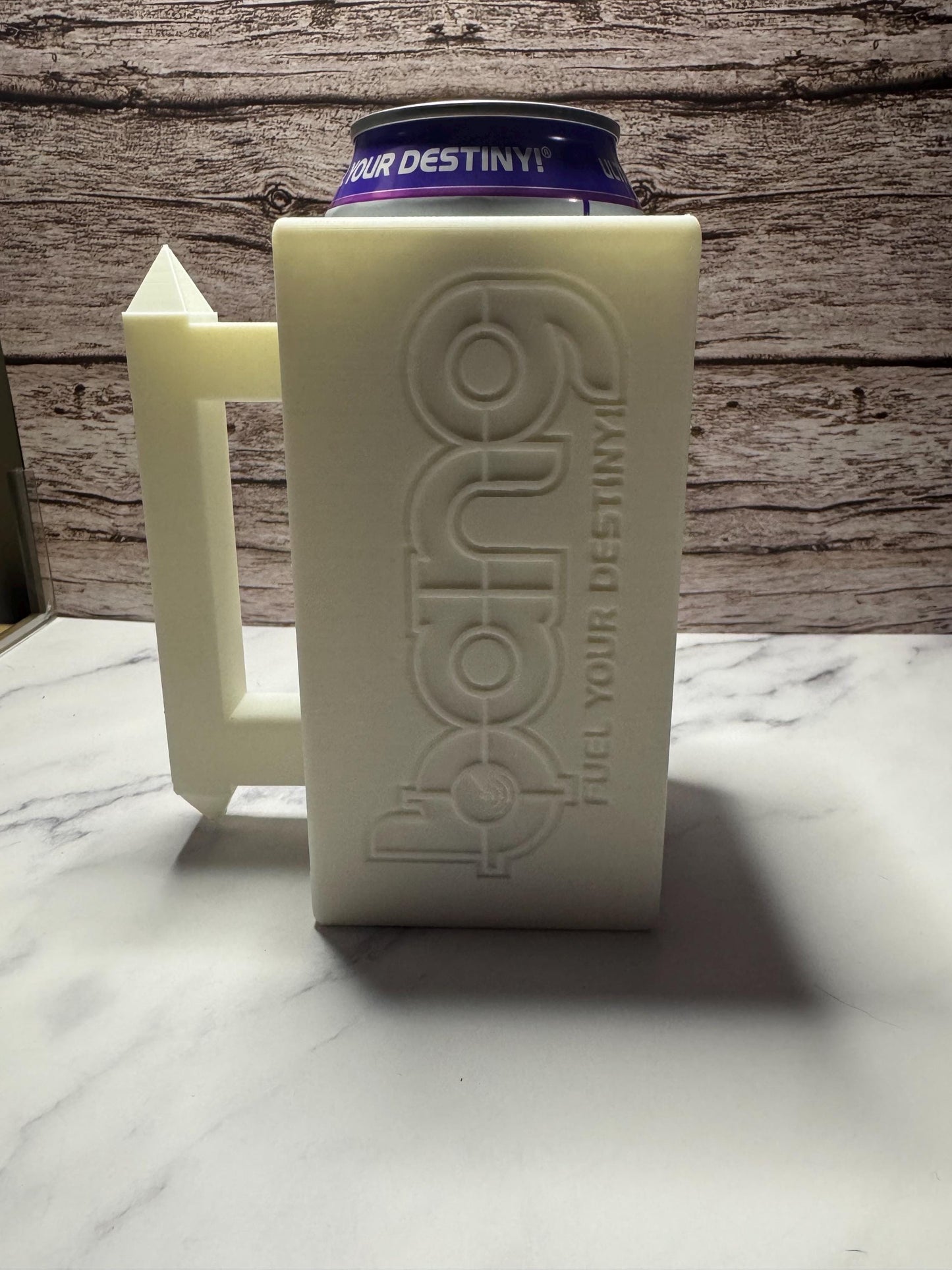 3D Printed Energy Drink Can Holder: Custom 16oz Organizer for Desk, Car - Bang-Inspired Design