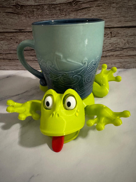 Whimsical 3D Printed Frog Coaster - Unique Desk Accessory for Quirky Home & Office Decor