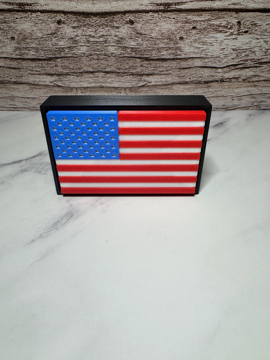 3D Printed American Flag Clicker Fidget Toy - Patriotic Desk Accessory with Custom Color Option