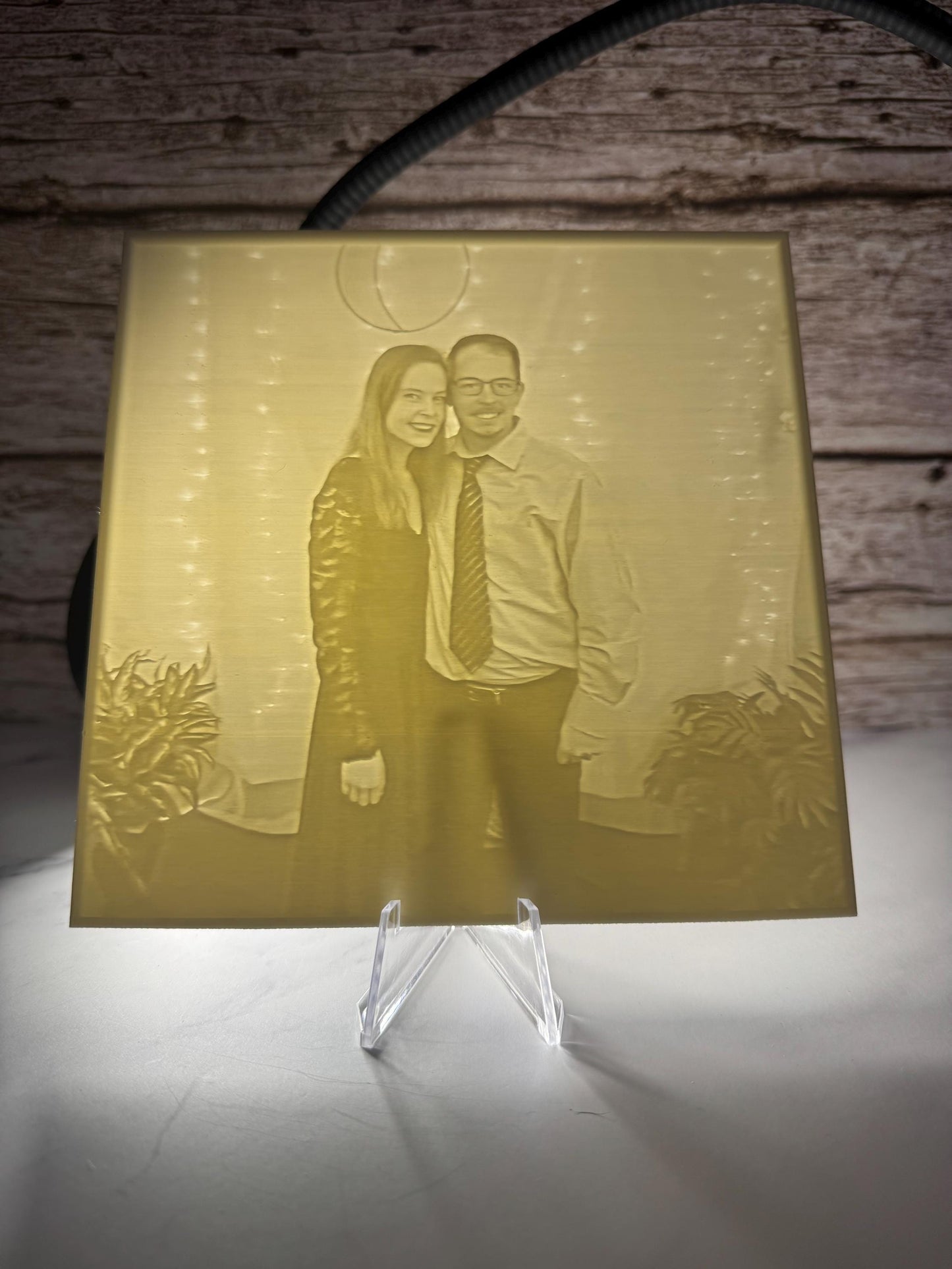 Custom 3D Lithophane Picture Frame: Personalized Backlit Photo Display Gift for Weddings & Anniversaries