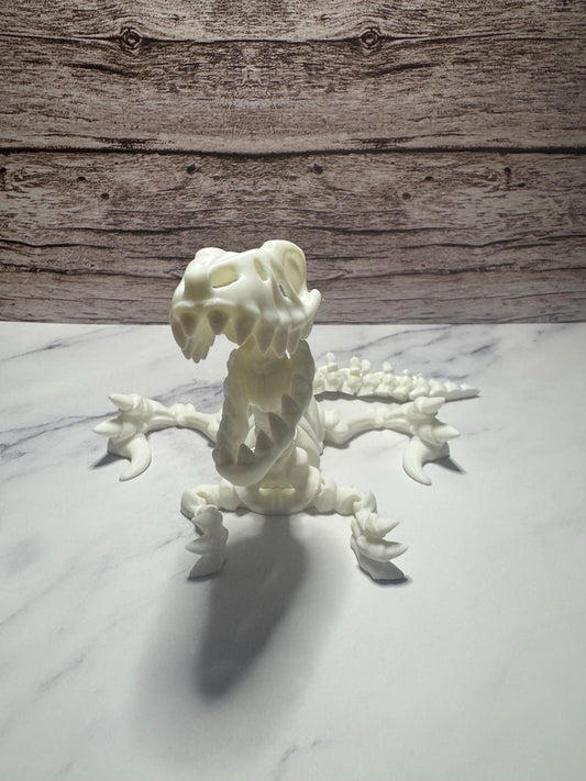 3D Printed Articulated Rainbow Raptor Skeleton: Desk Fidget Toy