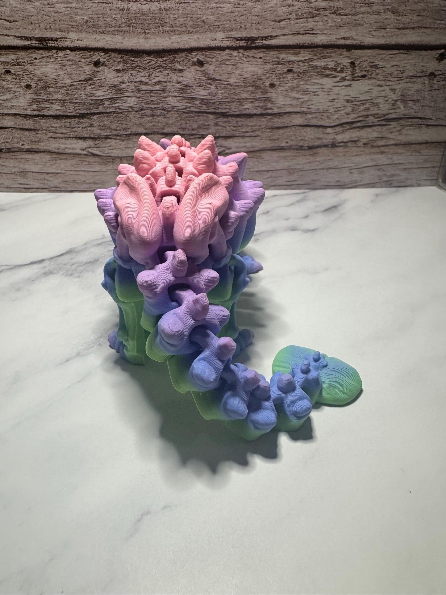 Articulated Rainbow Ankylosaurus: 3D Printed Flexi Dinosaur Toy for Collectors & Prehistoric Decor