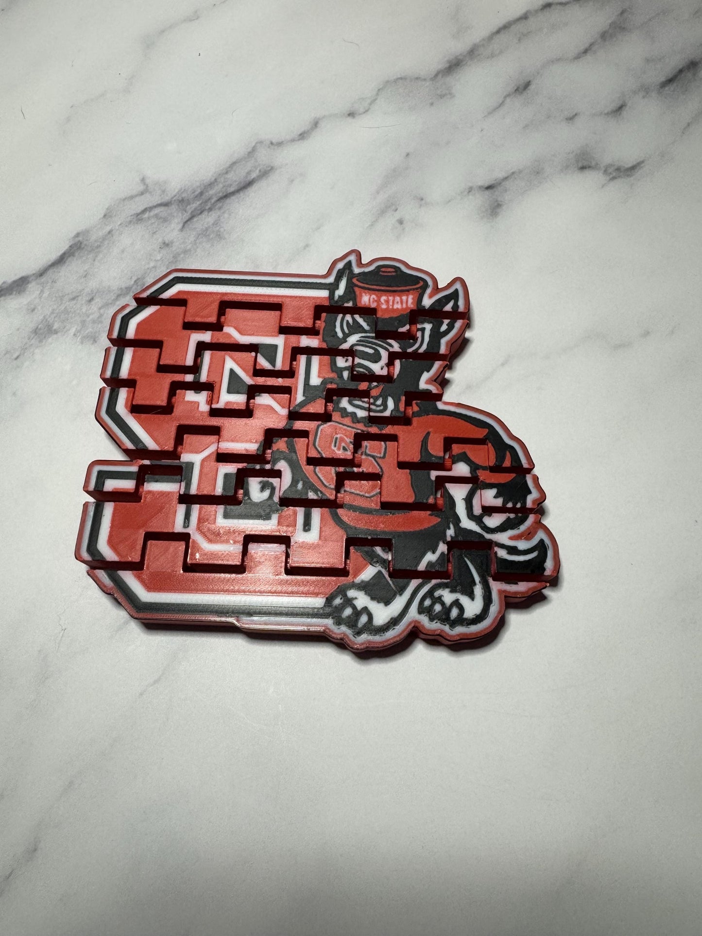 Custom 3D Printed American College Team Flexi Coaster - Wolf Pack Inspired Drink Holder Gift