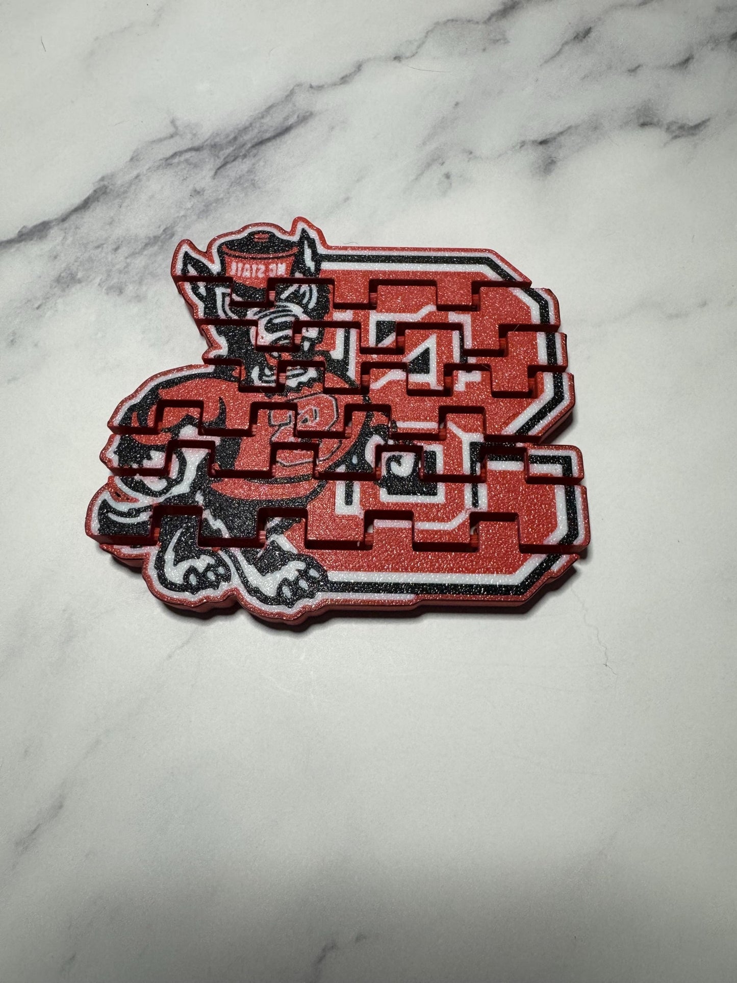 Custom 3D Printed American College Team Flexi Coaster - Wolf Pack Inspired Drink Holder Gift