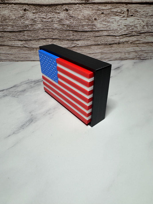 3D Printed American Flag Clicker Fidget Toy - Patriotic Desk Accessory with Custom Color Option