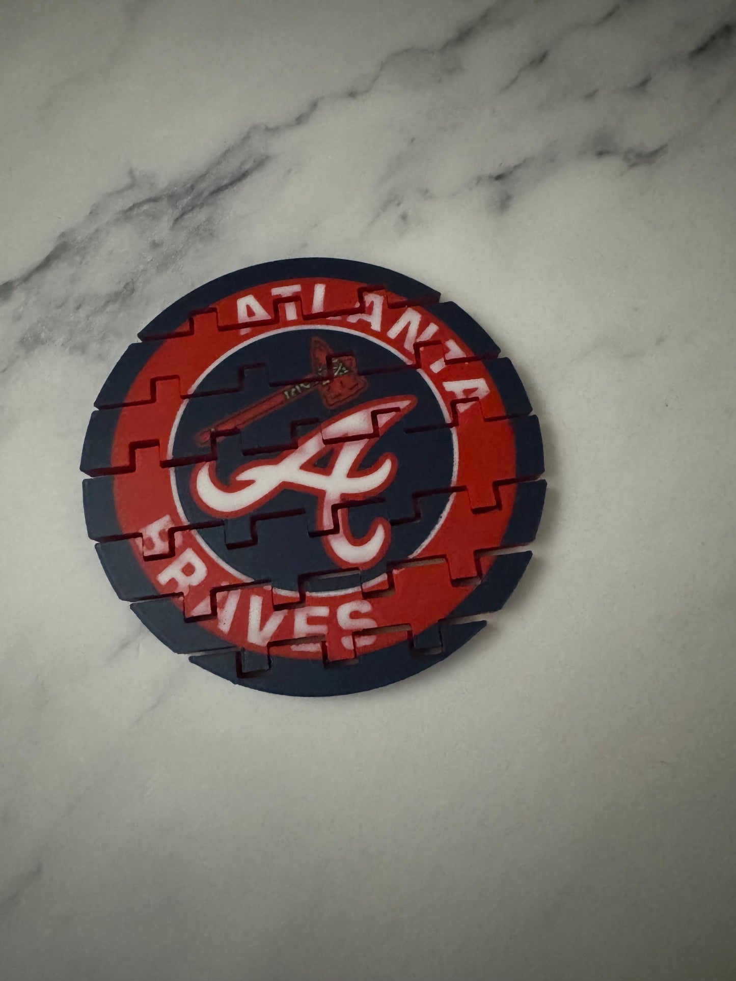 Atlanta Braves Flexible 3D Printed Multicolor Drink Coaster - MLB Baseball Fan Gift