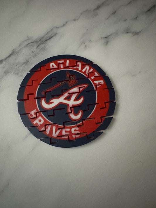 Atlanta Braves Flexible 3D Printed Multicolor Drink Coaster - MLB Baseball Fan Gift