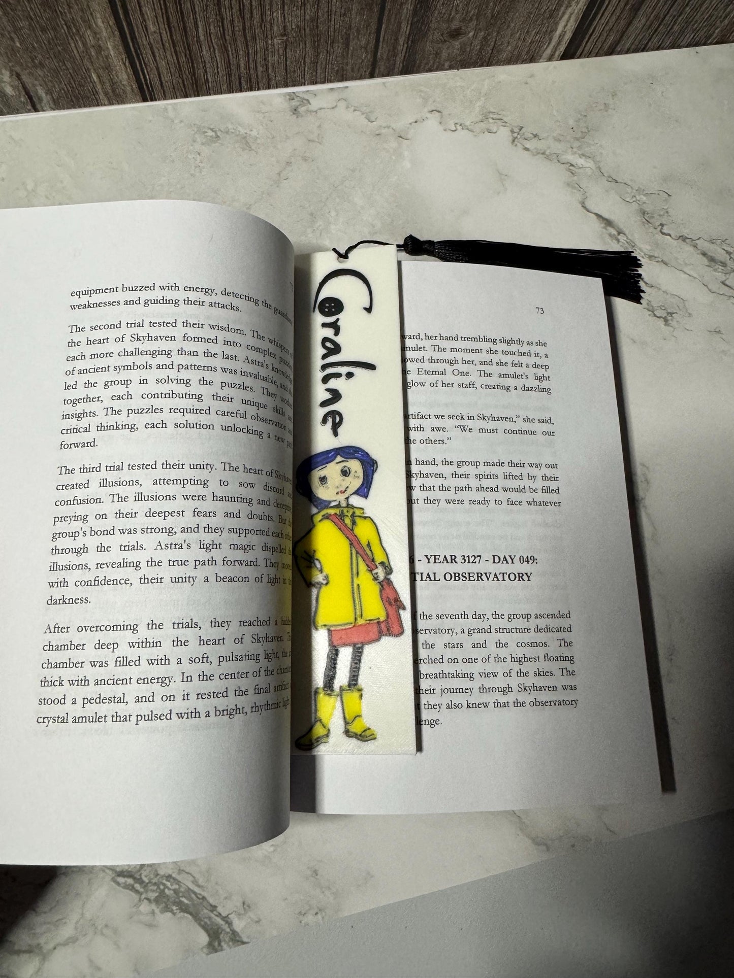 Unique 3D Printed Coraline Bookmark: Literary Gift for Book Lovers & Movie Fans