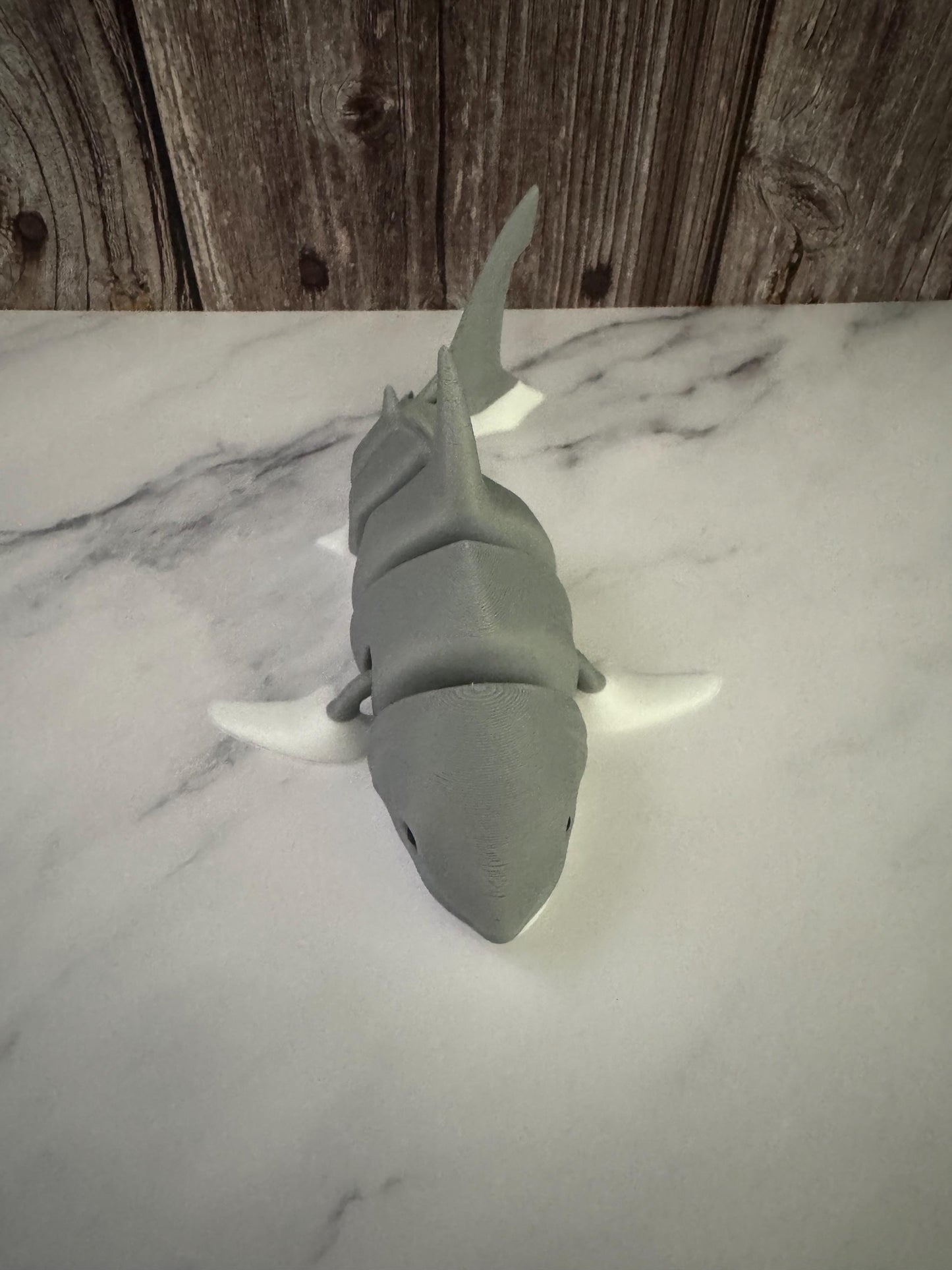 Flexible Great White Shark Model: 3D Printed Ocean Predator Figurine for Collectors & Education