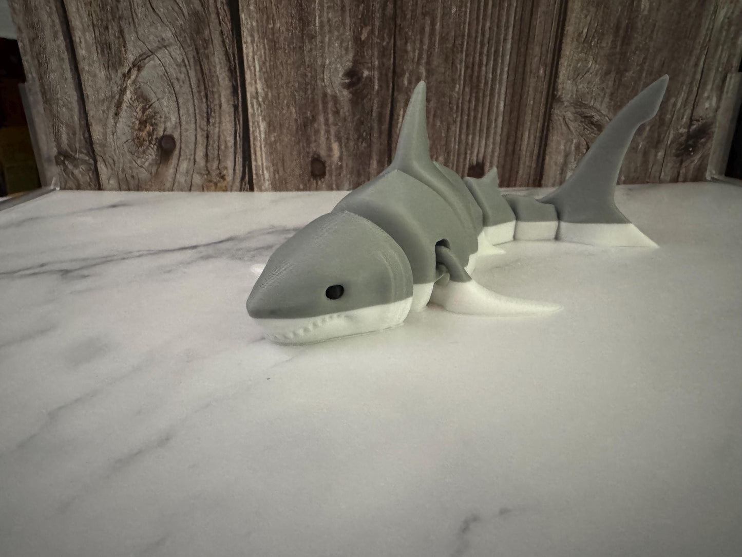 Flexible Great White Shark Model: 3D Printed Ocean Predator Figurine for Collectors & Education