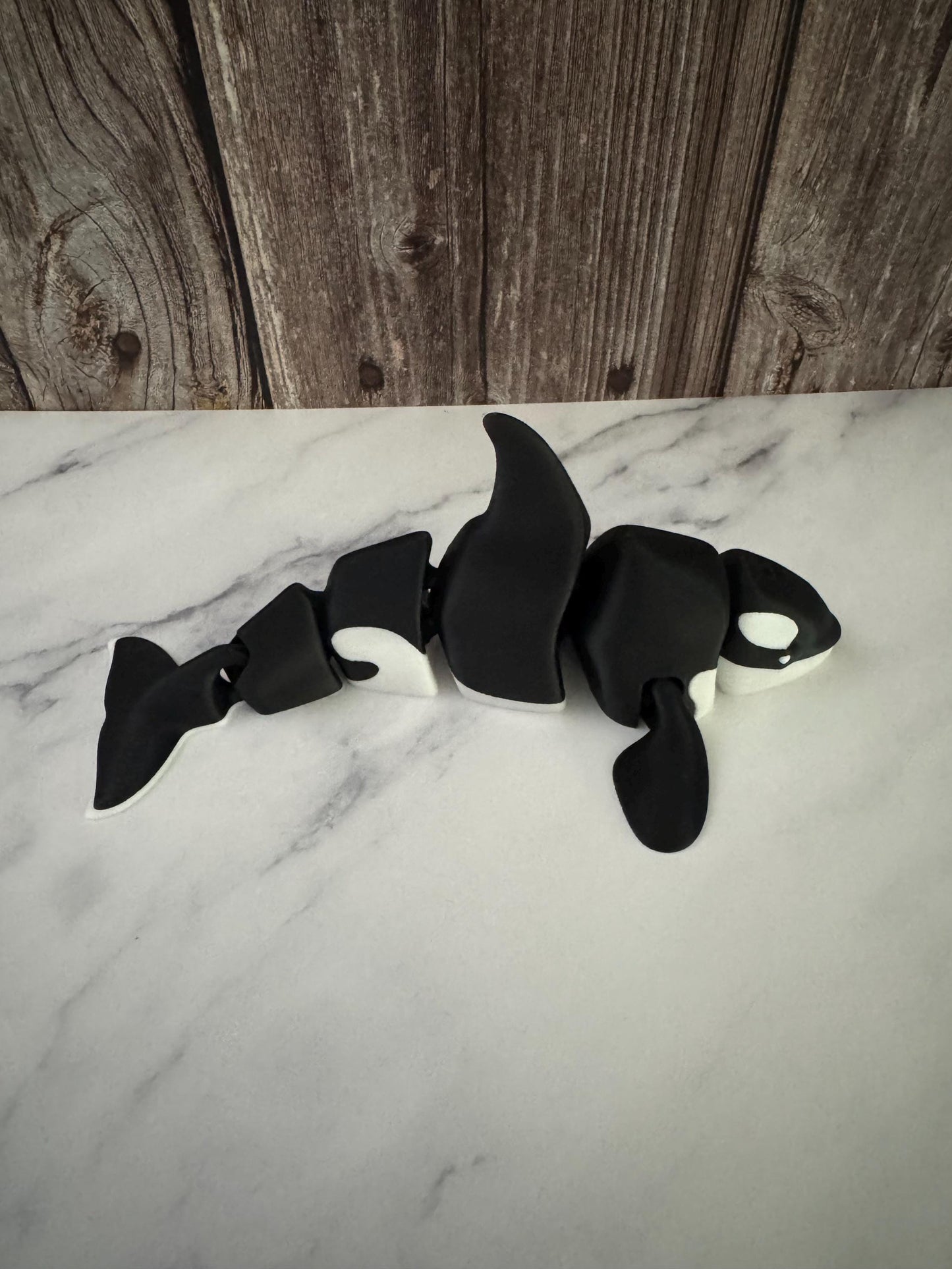 Flexible Orca Whale 3D Printed Articulated Marine Mammal Toy Model for Ocean Enthusiasts