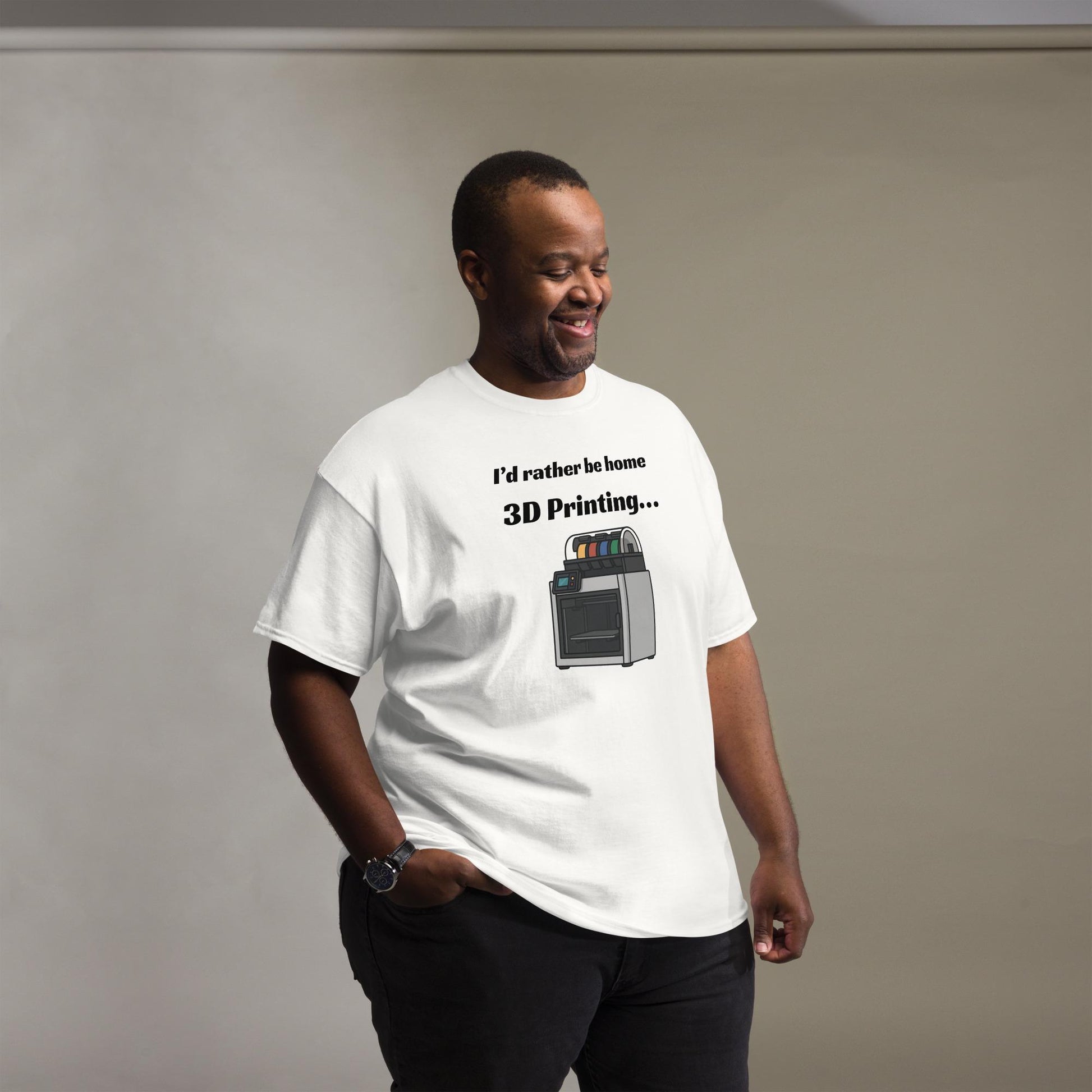 I'd Rather Be Home 3D Printing T-Shirt | Funny Maker Tee