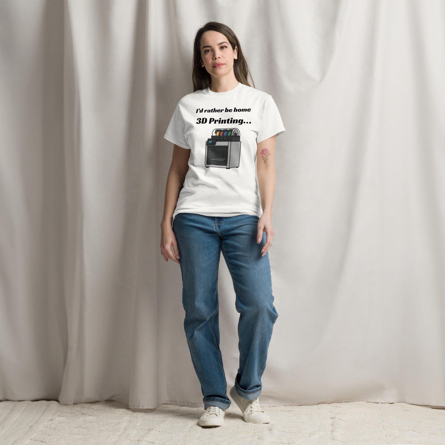 I'd Rather Be Home 3D Printing T-Shirt | Funny Maker Tee