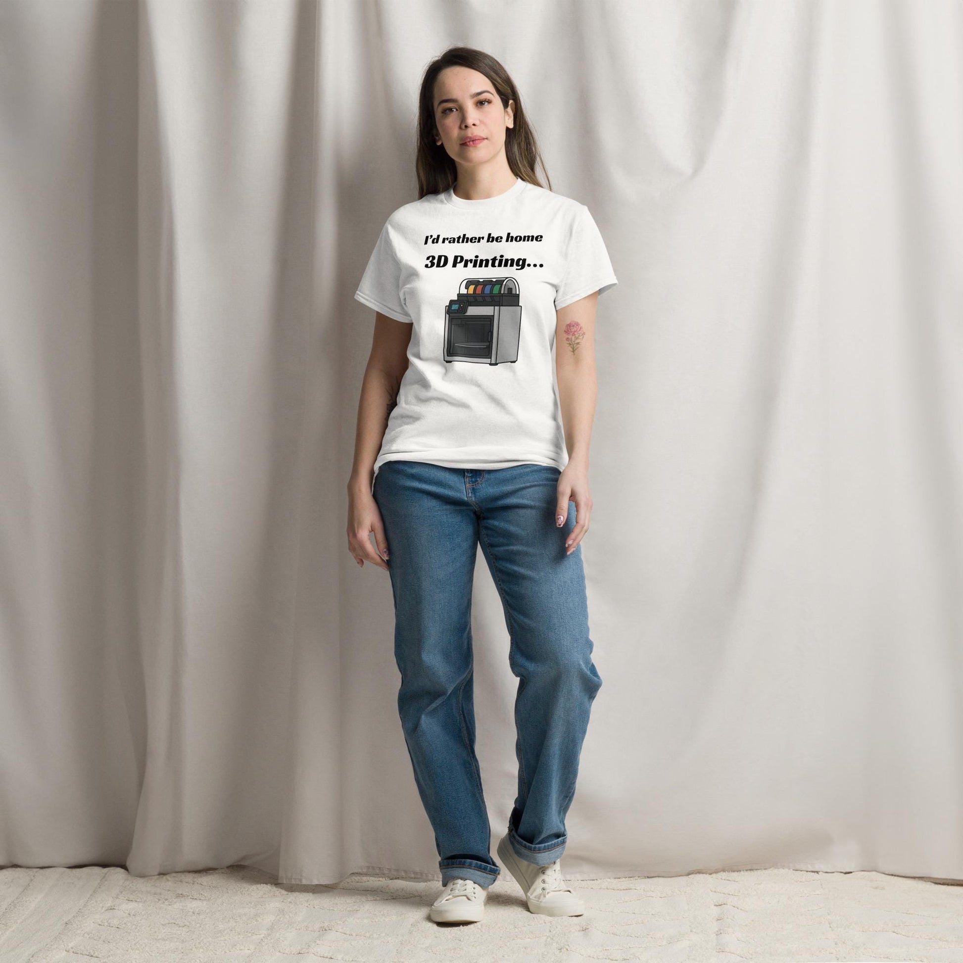 I'd Rather Be Home 3D Printing T-Shirt | Funny Maker Tee