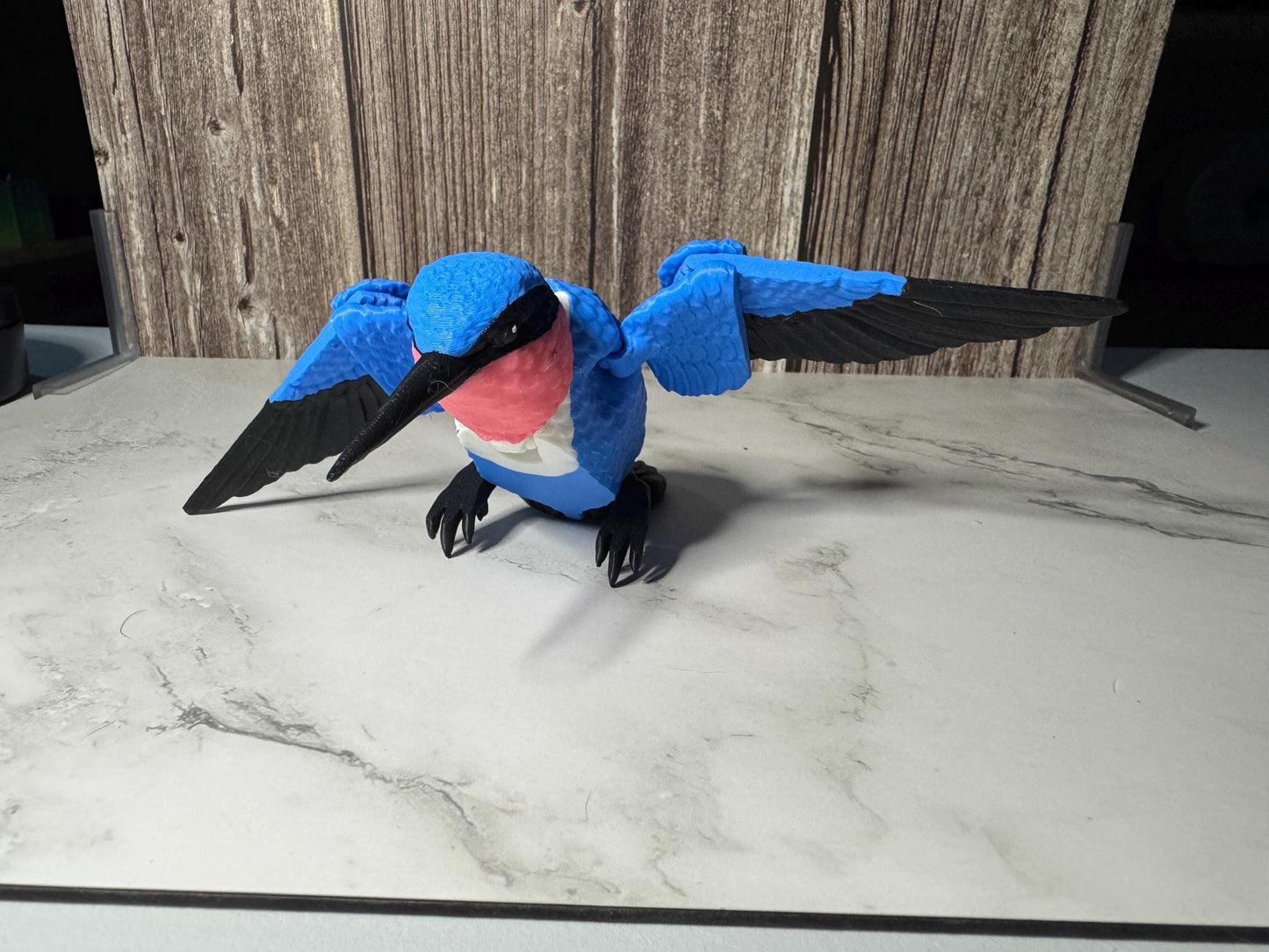 Customizable 3D Printed Hummingbird Figure - 6 Inch Wingspan Decorative Bird Model