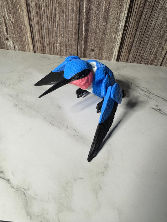 Customizable 3D Printed Hummingbird Figure - 6 Inch Wingspan Decorative Bird Model