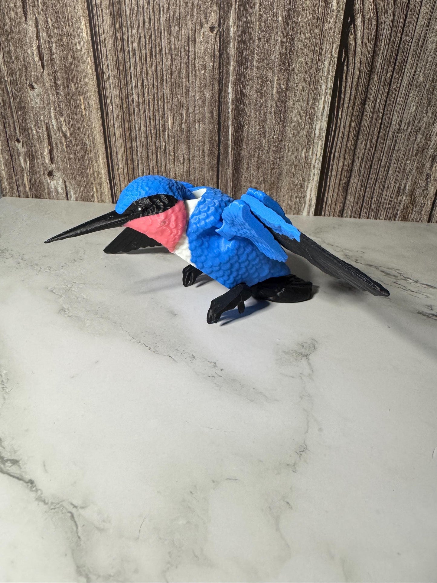 Customizable 3D Printed Hummingbird Figure - 6 Inch Wingspan Decorative Bird Model