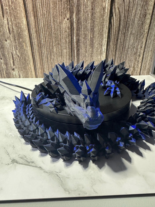 26-inch Articulated Crystal Dragon: 3D Printed Fantasy Collectible with Custom Color Options