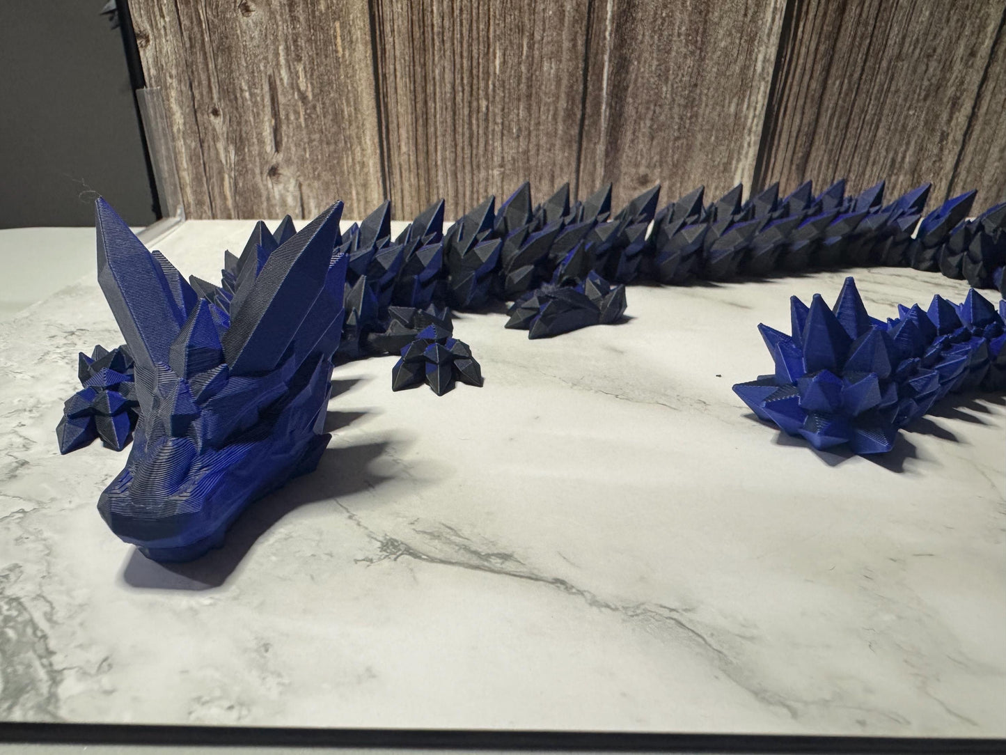 26-inch Articulated Crystal Dragon: 3D Printed Fantasy Collectible with Custom Color Options