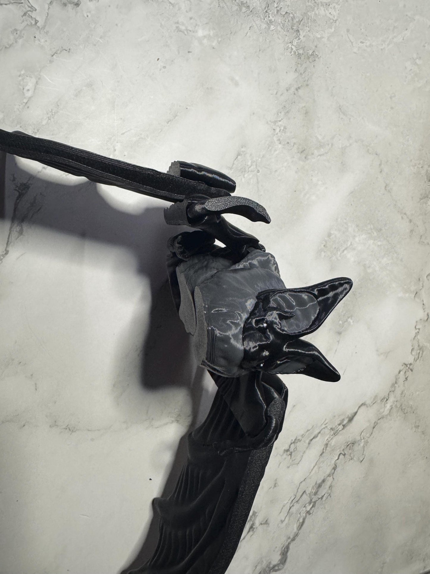Flexible 3D Printed Long-Eared Bat - Articulated Halloween Decor, Cute Spooky Creature by Kekreations