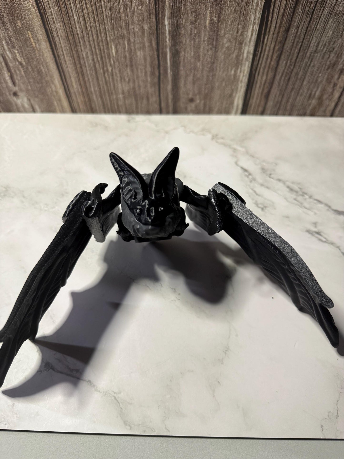 Flexible 3D Printed Long-Eared Bat - Articulated Halloween Decor, Cute Spooky Creature by Kekreations
