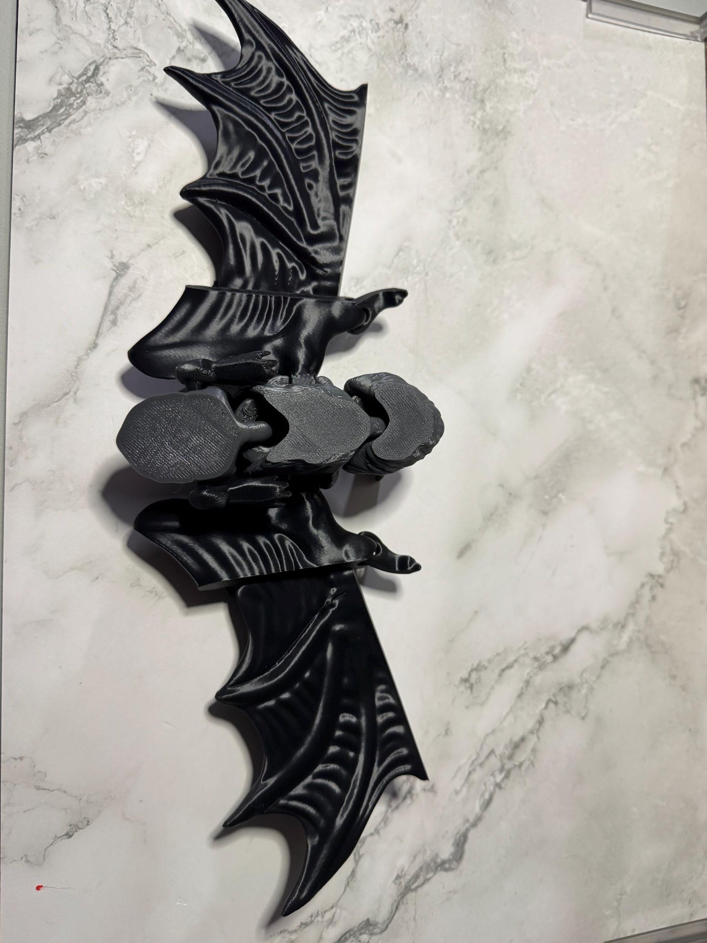 Flexible 3D Printed Long-Eared Bat - Articulated Halloween Decor, Cute Spooky Creature by Kekreations