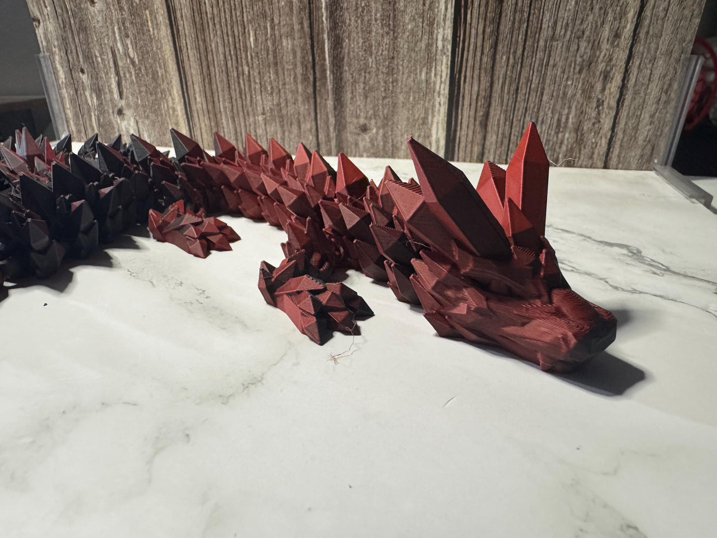 26-inch Articulated Crystal Dragon: 3D Printed Fantasy Collectible with Custom Color Options