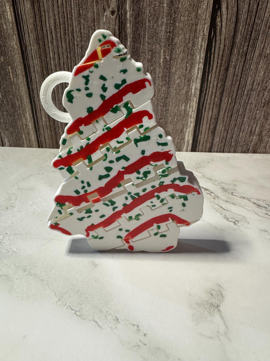 Flexi Little Debbie Christmas Tree Cake 3D Printed Holiday Ornament Keychain Festive Toy
