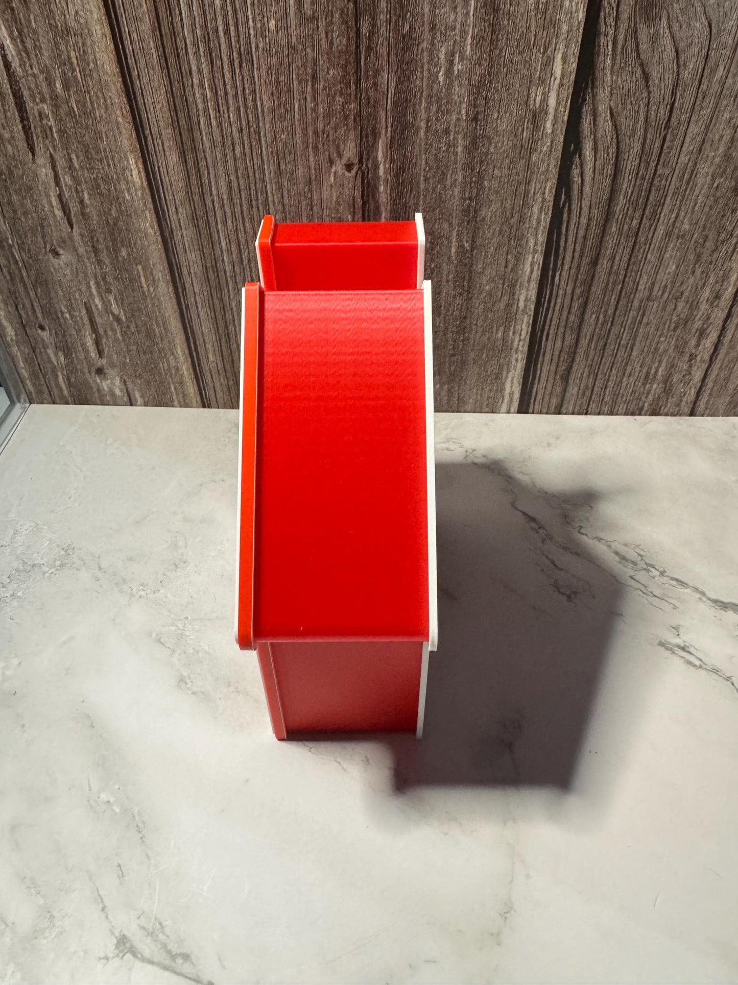 Christmas Countdown Calendar 3D Printed Red House Design Interchangeable Number Blocks Holiday Decor