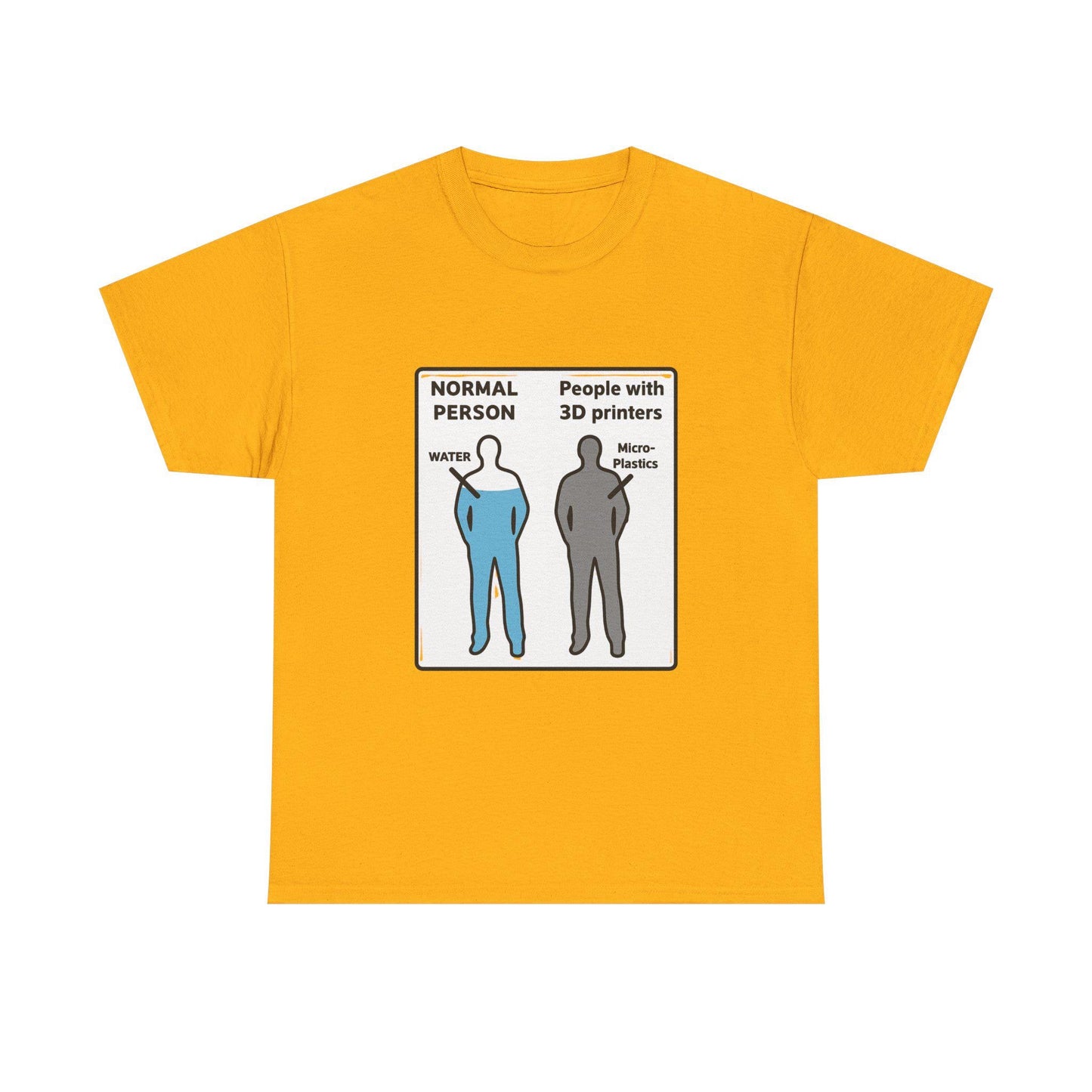 3D Printer Humor graphic Tee | Normal Person vs People with 3D Printers diagram