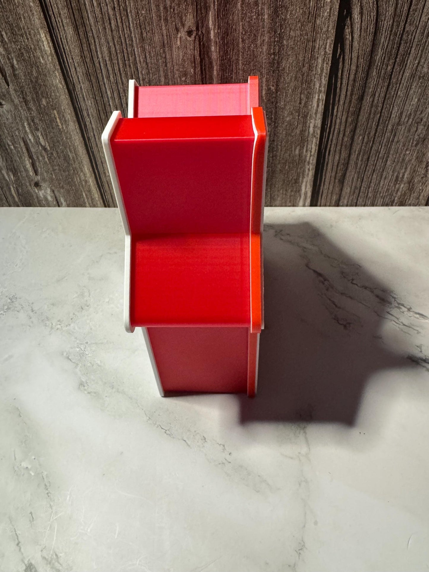 Christmas Countdown Calendar 3D Printed Red House Design Interchangeable Number Blocks Holiday Decor