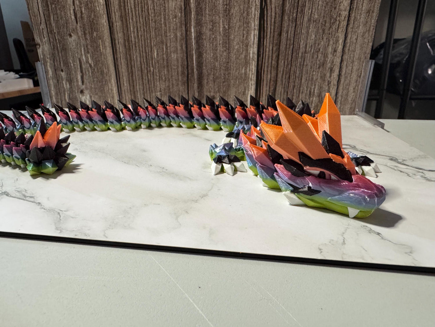 26-inch Articulated Crystal Dragon: 3D Printed Fantasy Collectible with Custom Color Options