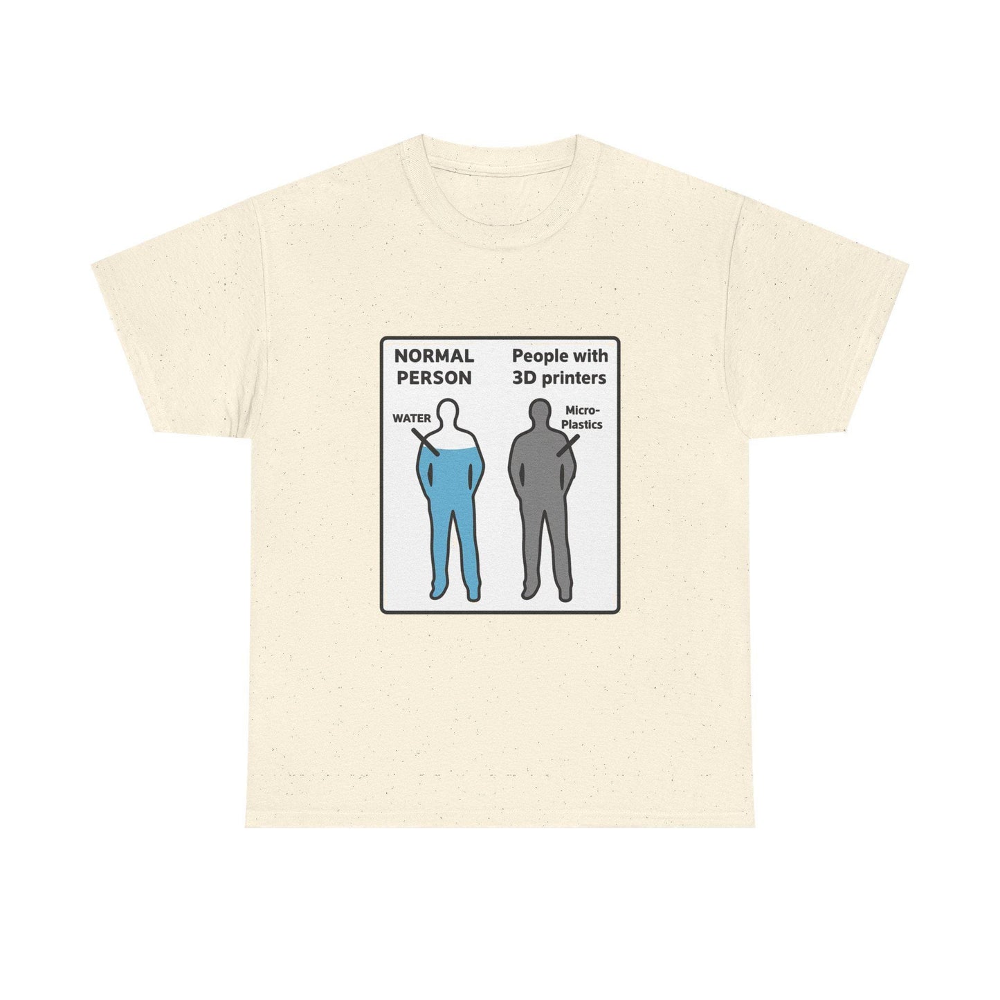 3D Printer Humor graphic Tee | Normal Person vs People with 3D Printers diagram