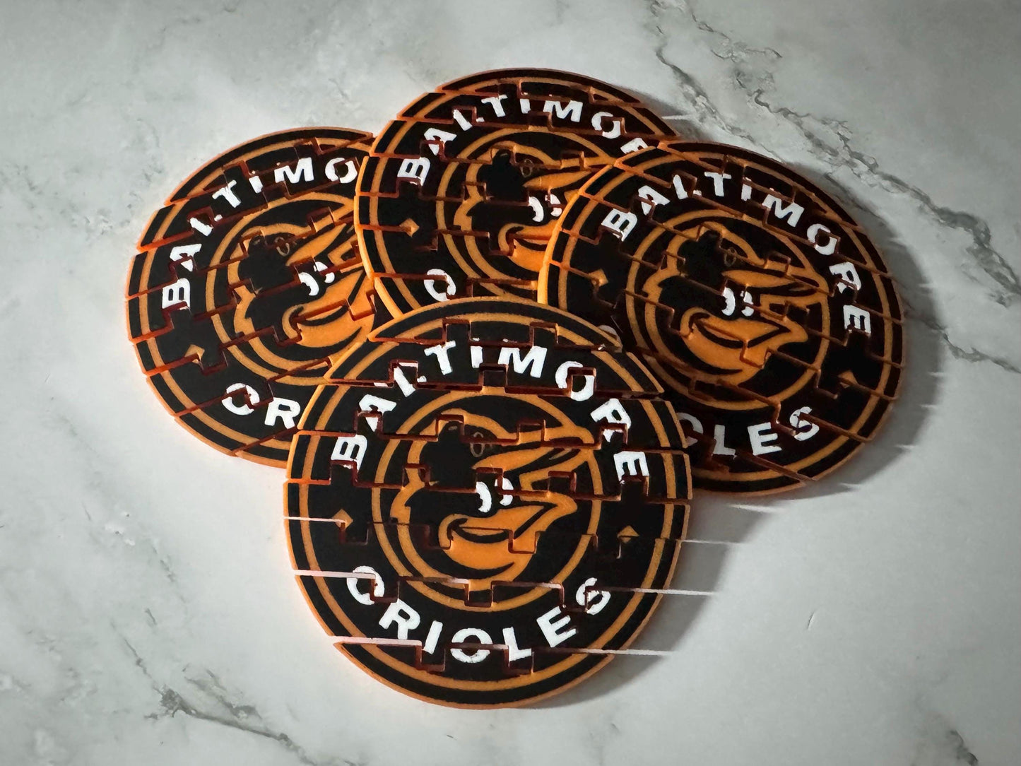 Baltimore Orioles Flexible 3D Printed Multicolor Drink Coaster - MLB Baseball Fan Gift