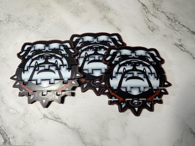 Georgia Bulldogs Puzzle Coaster - College Football Team Logo Drink Holder Game Piece Decor