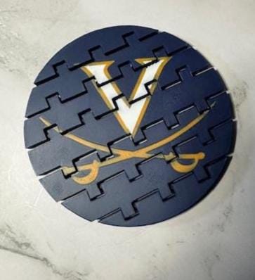 University of Virginia Cavaliers Puzzle Coaster UVA Sports Fan Game Day Home Decor Gift