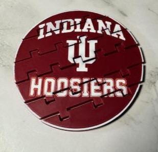 Indiana Hoosiers Puzzle Coaster - University Basketball Team Drink Mat Game Piece Gift