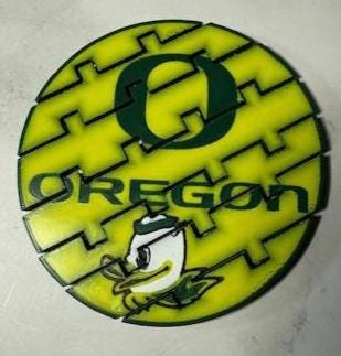 Oregon Ducks Puzzle Coaster - College Football Fan Gift Table Protector Drink Accessory